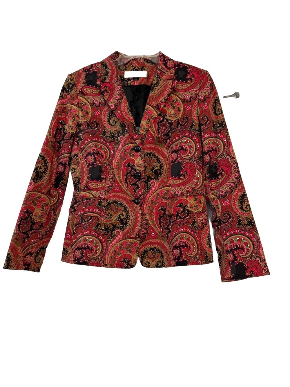 Tahari Arthur S. Levine Women’s Pink Green & Black Paisley Blazer Size 10